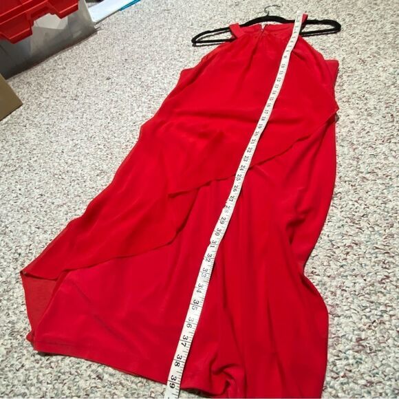 Laura Petites Red Drape Midi Summer Dress Womens Size 12 - Picture 7 of 7